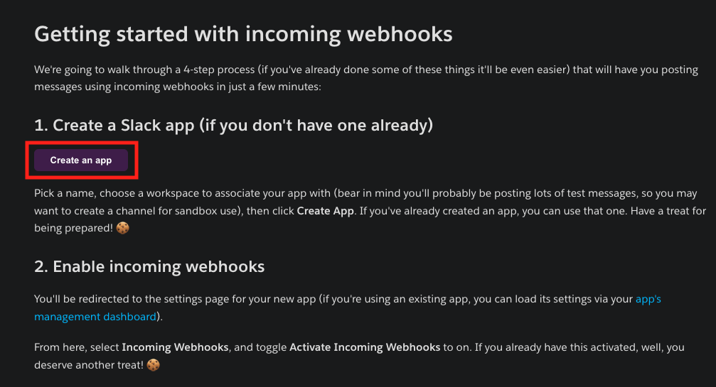 Go to Slack API