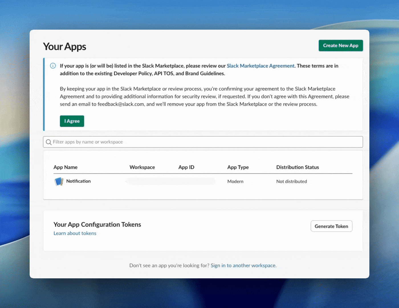 Create New App