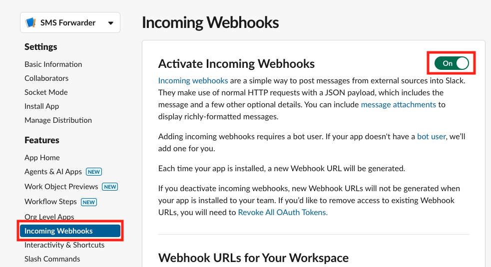 Enable Incoming Webhooks