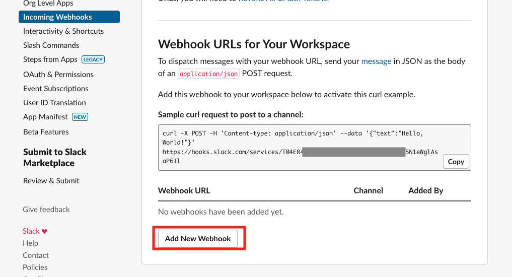 Add Webhook to Workspace